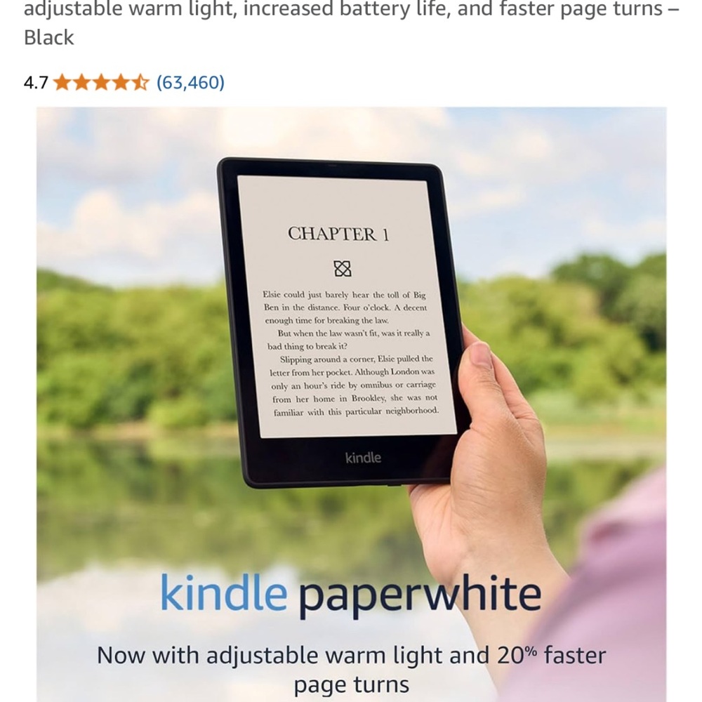 Paperwhite - Black kindle only used once with new case BOX included